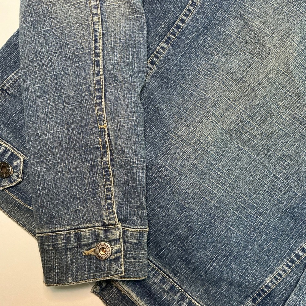 Guess Jeans Womens Blue Denim Trucker Jacket XL Stretch - Picture 11 of 16